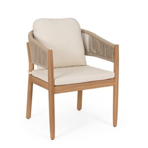 BIZZOTTO sedia da giardino THIAGO con braccioli e cuscino – FSC