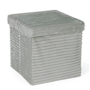 BIZZOTTO pouf contenitore pieghevole SEDONA velluto grigio