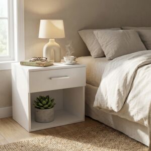 COMODINO NIGHTSTAND BIANCO E BIANCO