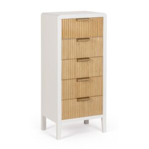BIZZOTTO cassettiera CHARLEY con cinque cassetti bianco-naturale