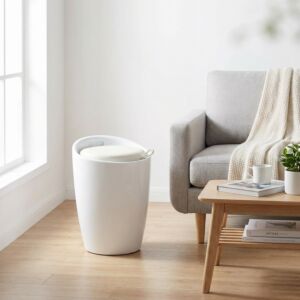 SGABELLO POUF CLIFF bianco
