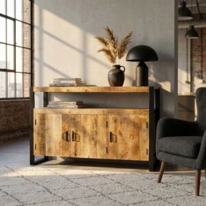 Credenza ABRAHAM in legno di mango e metallo
