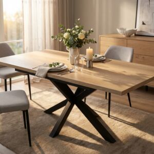Tavolo allungabile GARFIELD naturale con venature – 160/200 x 90