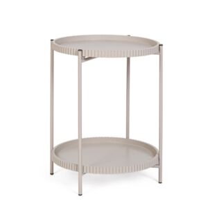 BIZZOTTO Tavolino rotondo HERDYS a due livelli, beige