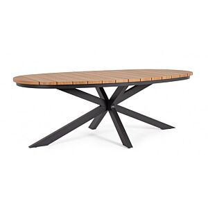 BIZZOTTO Tavolo da giardino ovale ZELMAR 218X115 antracite YK13