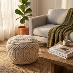 Pouf decorativo MILAS bianco