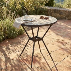 Tavolo da giardino rotondo DIONISIO Ø 70 con piano in ceramica