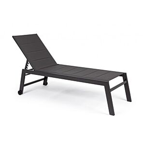 BIZZOTTO Lettino da giardino con ruote HILDE antracite LH32