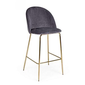 BIZZOTTO SGABELLO BAR CARRY VELLUTO GRIGIO SCURO