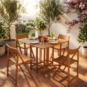 SET TAVOLO + 4 SEDIE BIRRA ACACIA - AC805018