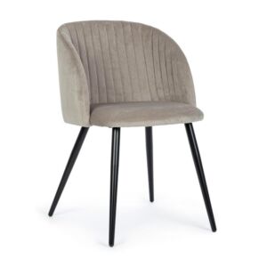 BIZZOTTO QUEEN sedia imbottita Velvet Tortora