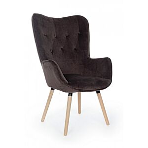 BIZZOTTO POLTRONA JULIET VELVET GRIGIO MARMOTTA
