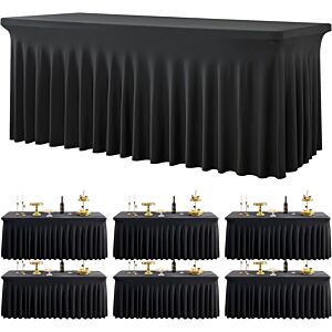 Tovaglia rettangolare elastica 183 × 76 × 74 cm – nera – Mobalia