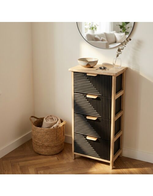 Cassettiera in legno ASIER con 4 cassetti