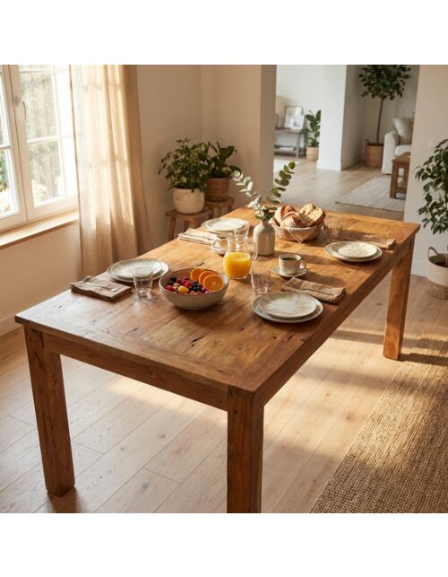 Tavolo da pranzo in legno GIDEON realizzato in legno riciclato