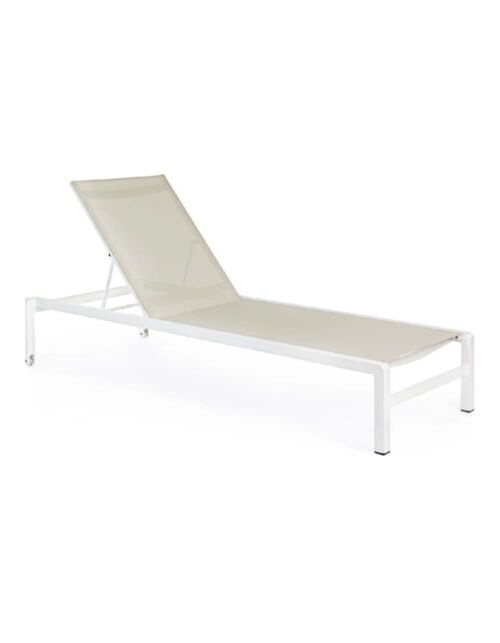 BIZZOTTO lettino KONNOR con schienale regolabile e ruote bianco 78 × 195 × 32 cm