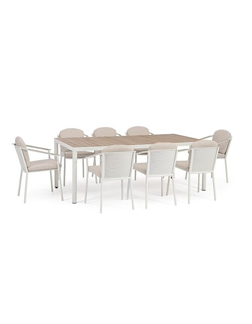 BIZZOTTO Set da pranzo da giardino SET tavolo + 8 sedie ULISES VAPOR YK15 con cuscini