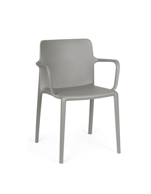 BIZZOTTO sedia da giardino CHLORIS grigio con braccioli – impilabile