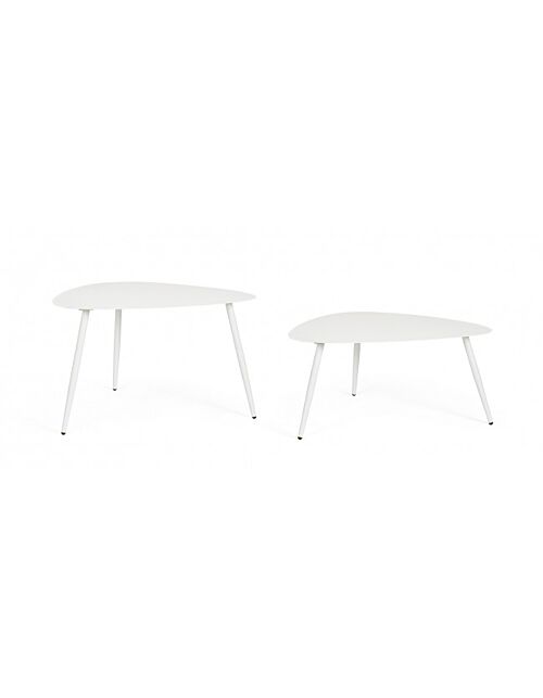 BIZZOTTO Set 2 tavolini YVONNE SAGOM bianchi – metallo
