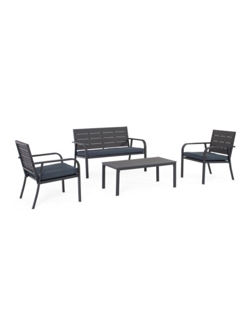 BIZZOTTO set lounge da giardino Nixie bianco con cuscini – 5 pezzi