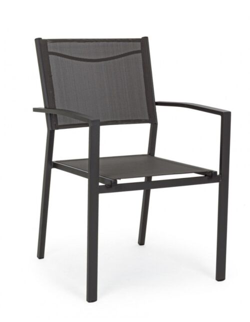 BIZZOTTO Sedia da giardino HILDE antracite LH32 con braccioli