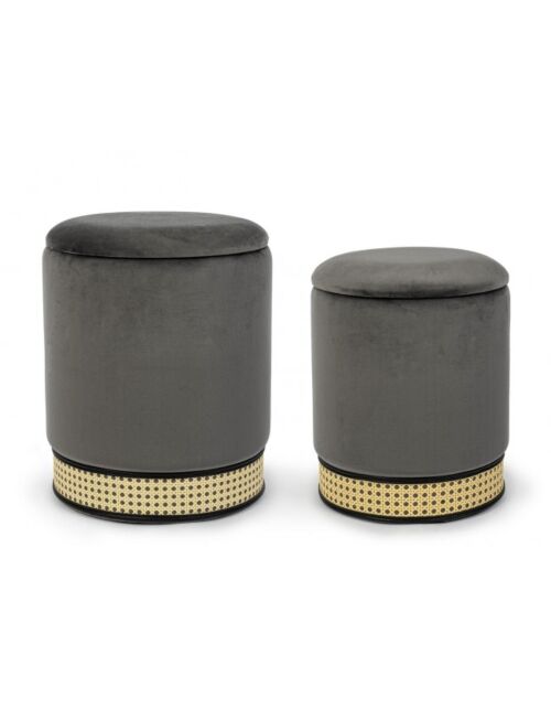 BIZZOTTO SET2 POUF CONTENITORE MILENA GRIGIO SC
