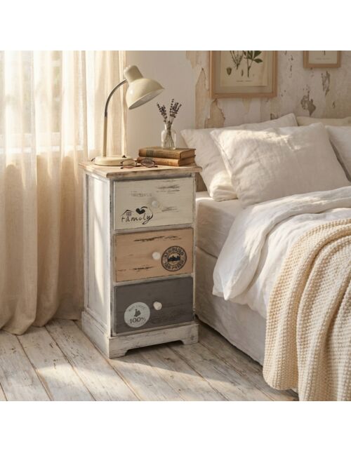 Cassettiera in legno BARTOLOME con 3 cassetti