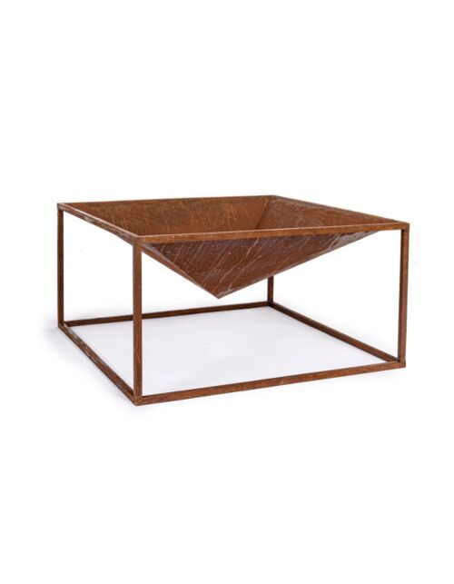 BIZZOTTO braciere da giardino quadrato ILLINOIS ruggine 60 × 60