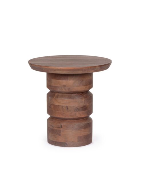 BIZZOTTO tavolino rotondo in legno CORTEZ in legno di mango Ø55 cm