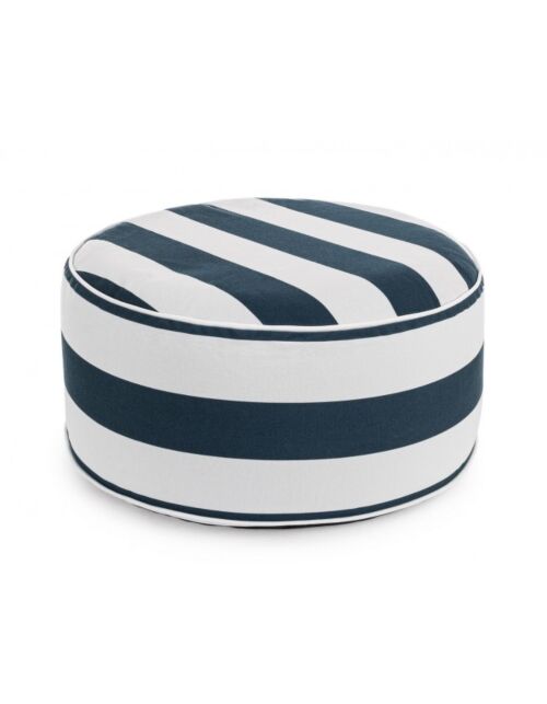 BIZZOTTO POUF RIGHE GONFIABILE BIANCO-BLU