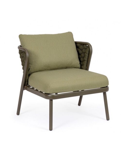 BIZZOTTO Poltrona da giardino HARLOW OLIV QS24 con cuscini