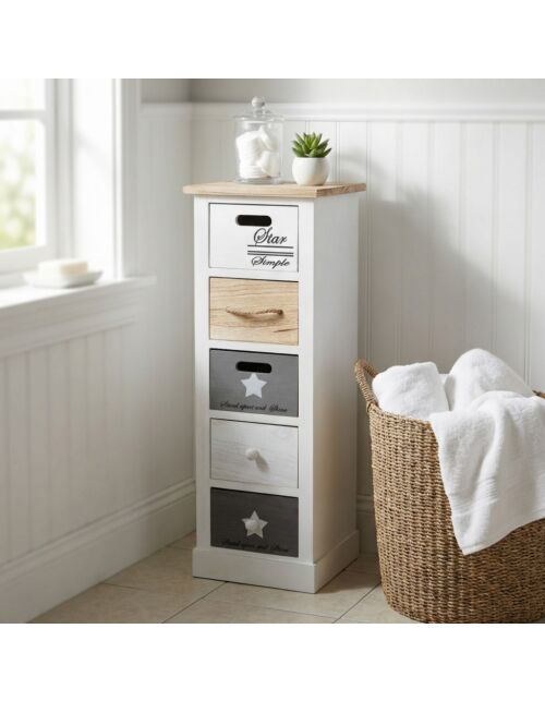 Cassettiera in legno BLAS con 5 cassetti