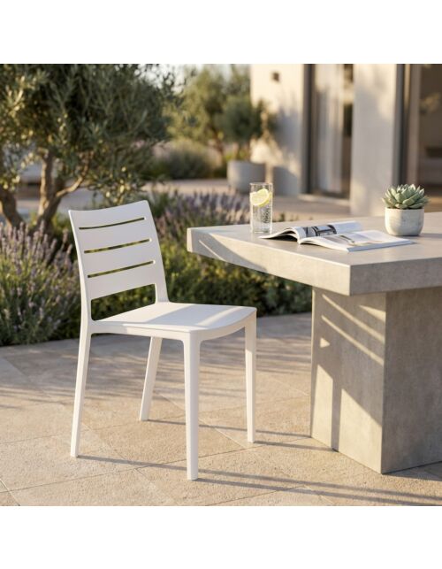 Sedia da giardino HALLIE – bianco