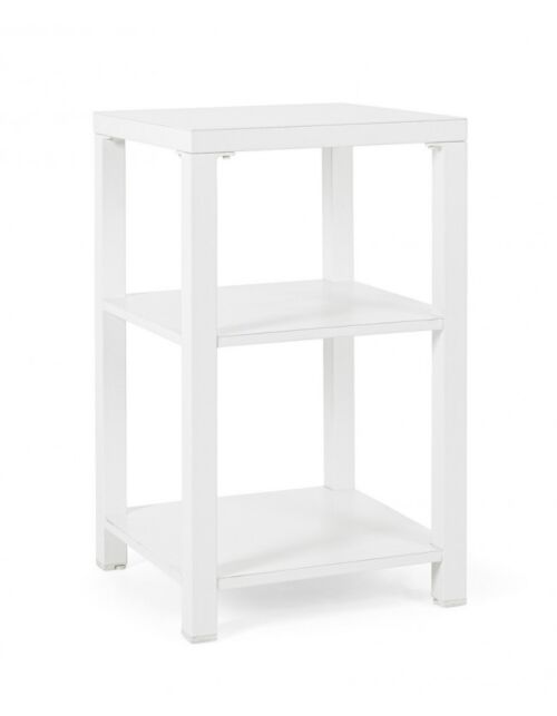 BIZZOTTO Mobile da esterno ATLANTIC bianco – alluminio 3 ripiani 55x55x90 cm