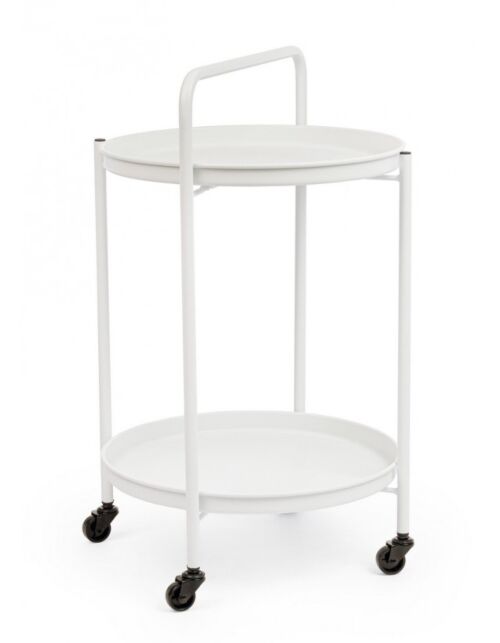 BIZZOTTO Carrello da servizio con vassoio AUSTIN TWIN – bianco D44,5 H70