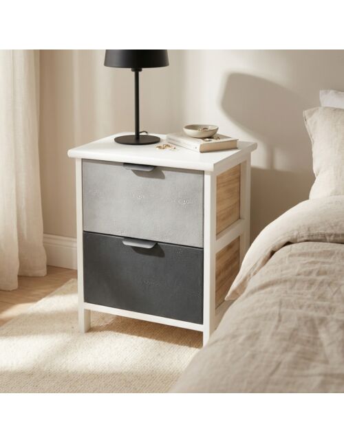 Comodino in legno CASIMIRO con 2 cassetti