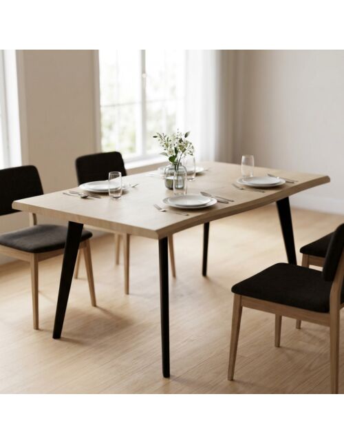Tavolo DALBERT – bianco effetto legno 160 × 90