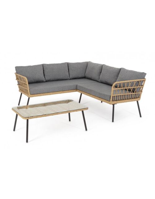 BIZZOTTO Set salotto angolare BURREL NATURALE