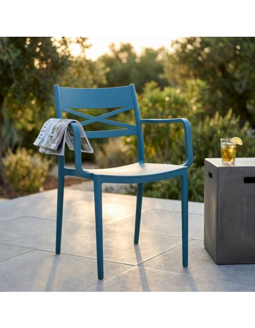 SEDIA DARLEEN BLU con braccioli