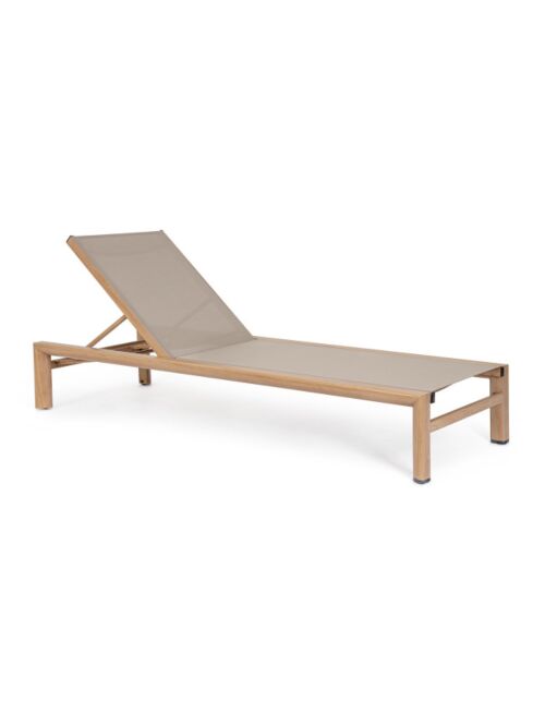 BIZZOTTO lettino da giardino SKIPPER NEW con ruote naturale