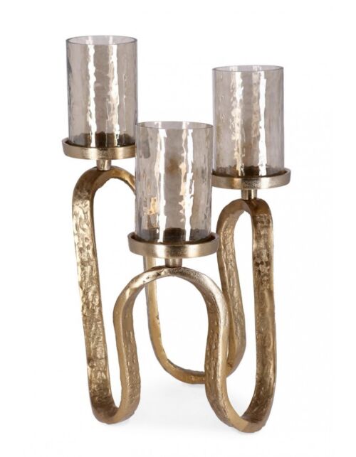 BIZZOTTO CANDELABRO SAGAR 3FUOCHI ORO H29
