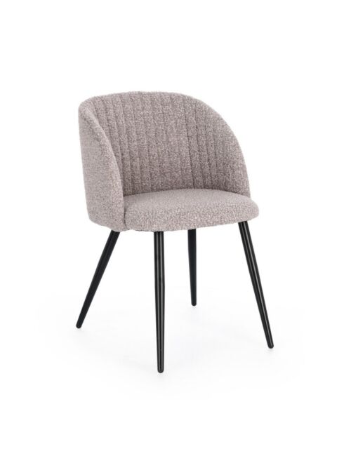 BIZZOTTO QUEEN sedia imbottita Bouclé Visone