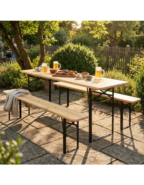 SET BIRRERIA 220 X 70 CON PANCA A 3 GAMBE