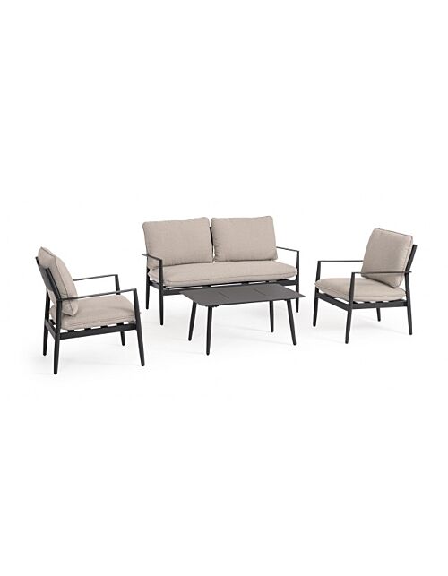 BIZZOTTO Set da giardino NEBULA con cuscini - antracite YK13