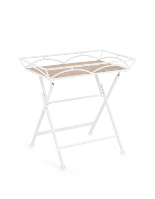 BIZZOTTO tavolino rettangolare GUENDA bianco 63 × 40 × 60 cm – pieghevole
