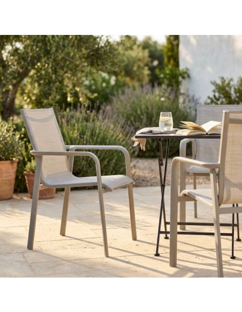 Sedia da giardino PROVIDENCE color sabbia - impilabile