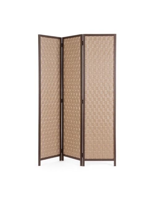 BIZZOTTO paravento  3 ante JORAH marrone naturale 135×180 cm