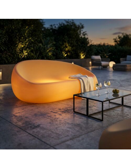 Divano da giardino luminoso LEPUS giallo