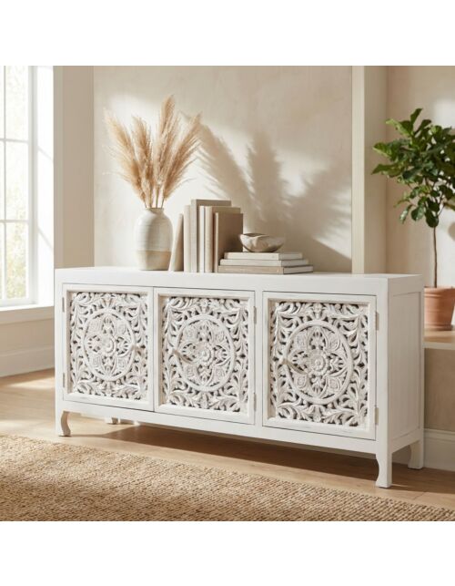 Credenza JACOB bianco legno mango