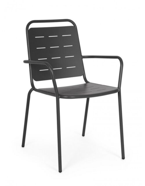 BIZZOTTO Sedia da giardino YARA con braccioli – antracite